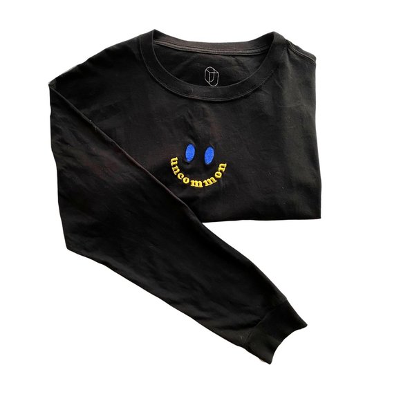 •BLACK UNCOMMON EMBROIDERED LONG-SLEEVE SHIRT - Picture 1 of 2